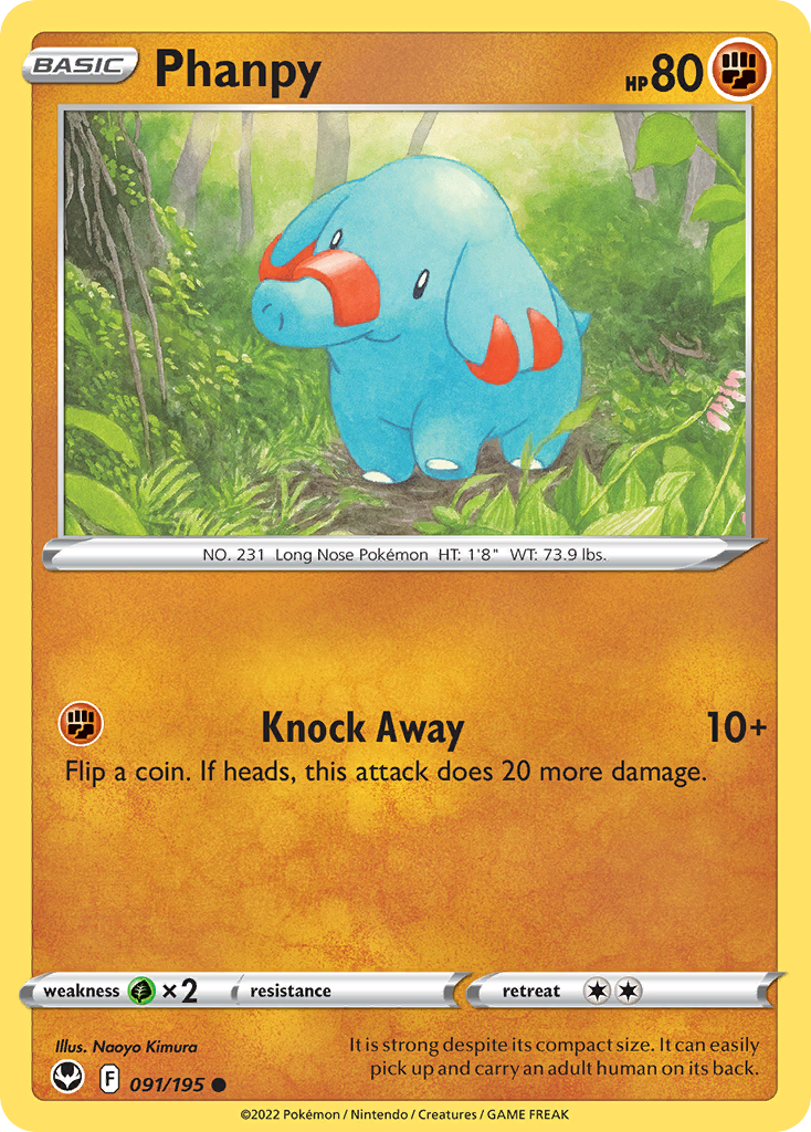 Silver Tempest Phanpy #91/195
